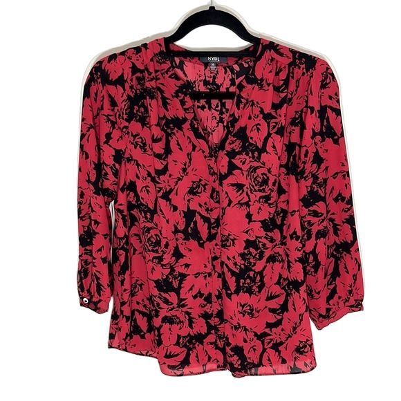 NYDJ 15 Bundle Pack 3/4 Sleeve Mandarin-Collar Pleated Blouse Different Print XS - Picture 9 of 15